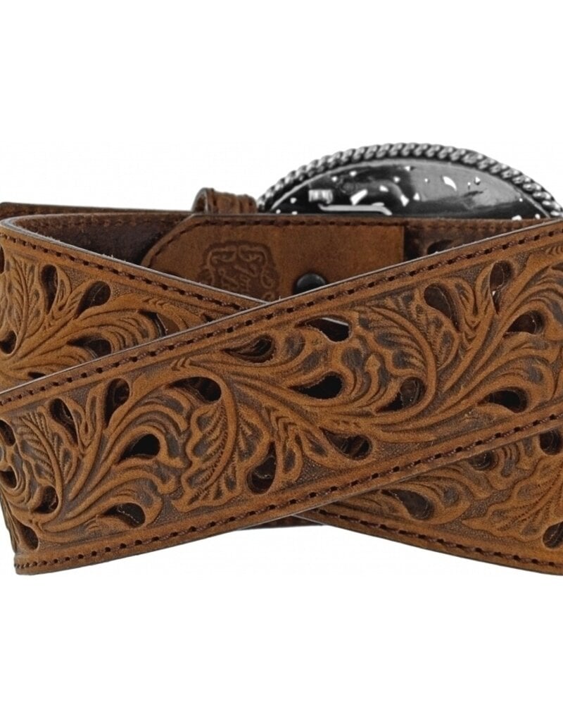 Pierced Filigree Trophy Belt in Bark
