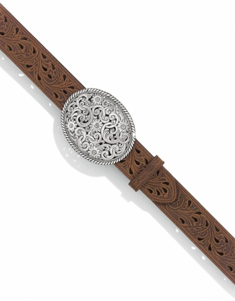 Pierced Filigree Trophy Belt in Bark