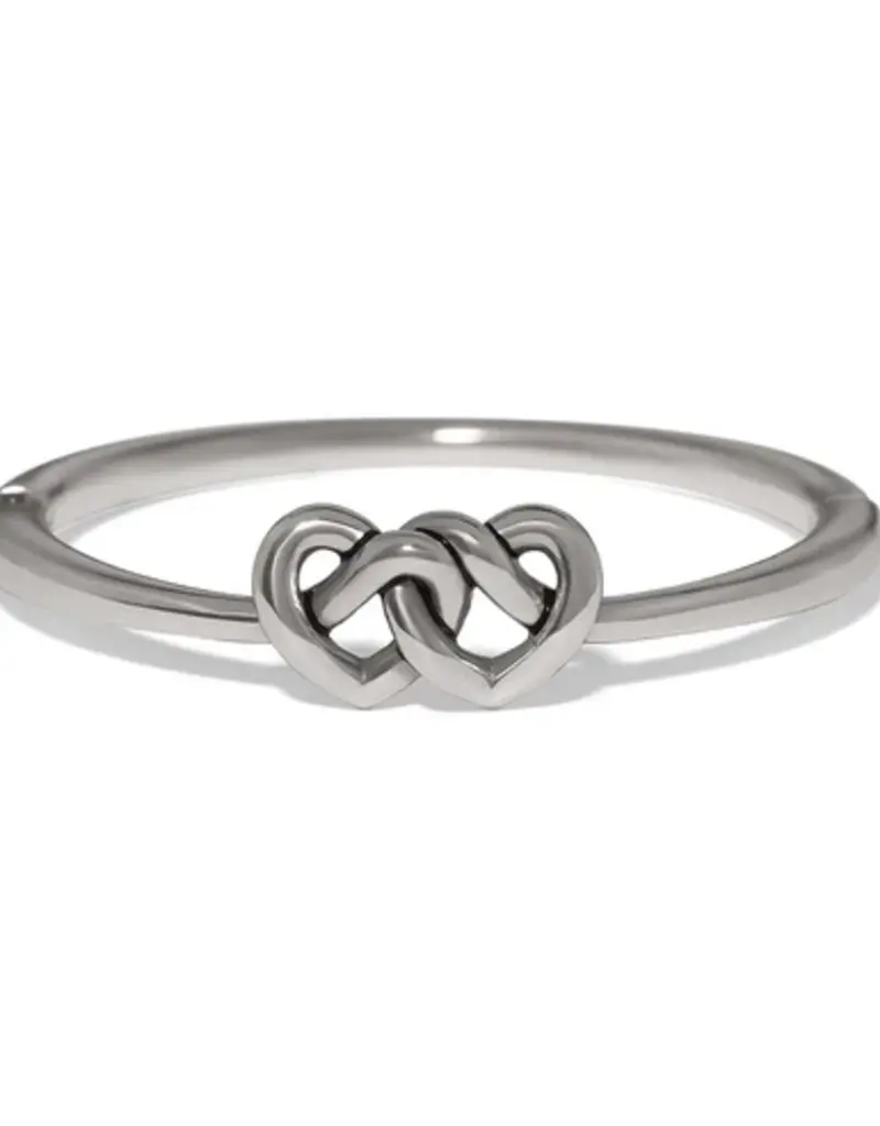 Interlok Liked Hearts Hinged Bangle in Silver