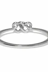 Interlok Liked Hearts Hinged Bangle in Silver