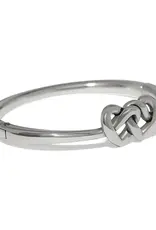 Interlok Liked Hearts Hinged Bangle in Silver