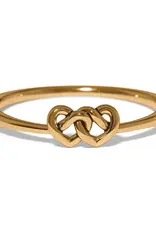 Interlok Linked Hearts Hinged Bangle in Gold