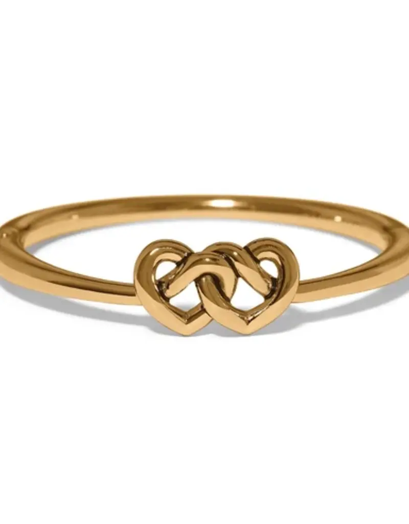 Interlok Linked Hearts Hinged Bangle in Gold