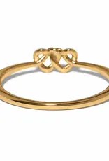 Interlok Linked Hearts Hinged Bangle in Gold