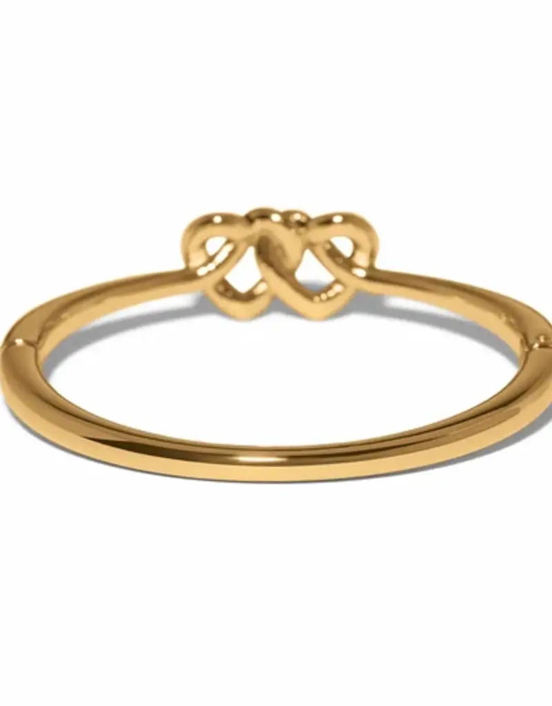 Interlok Linked Hearts Hinged Bangle in Gold