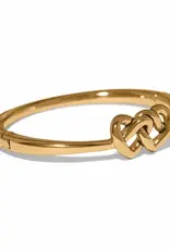 Interlok Linked Hearts Hinged Bangle in Gold