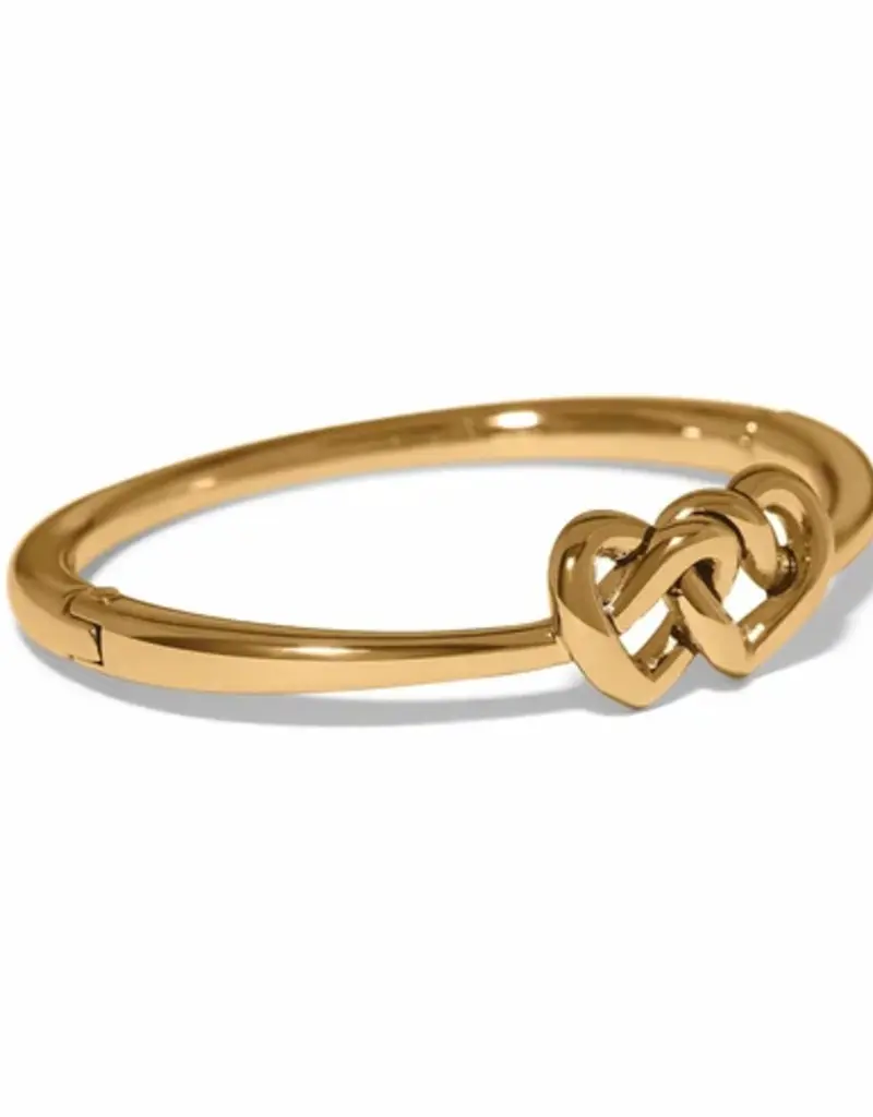 Interlok Linked Hearts Hinged Bangle in Gold