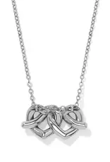 Interlok Linked hearts Necklace in Silver