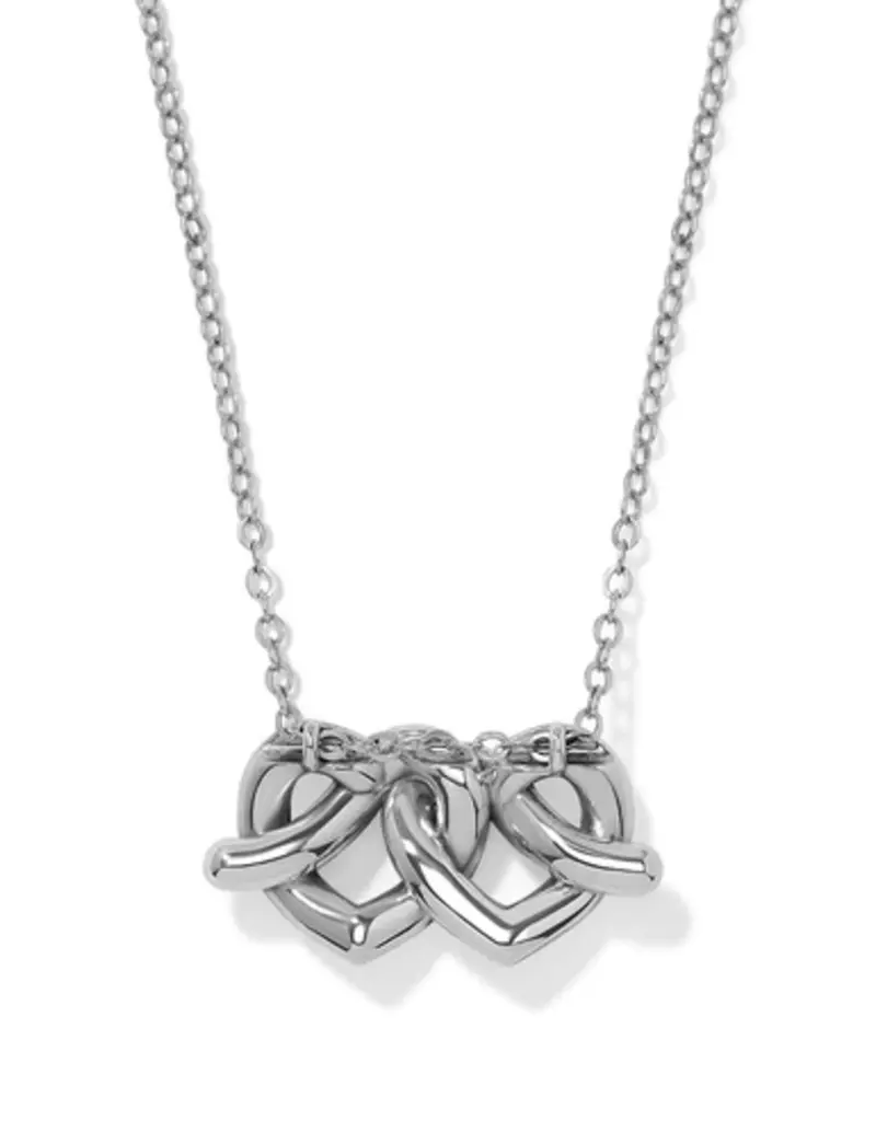 Interlok Linked hearts Necklace in Silver