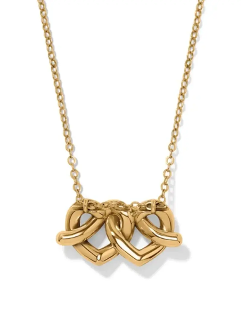 Interlok Linked hearts Necklace in Gold