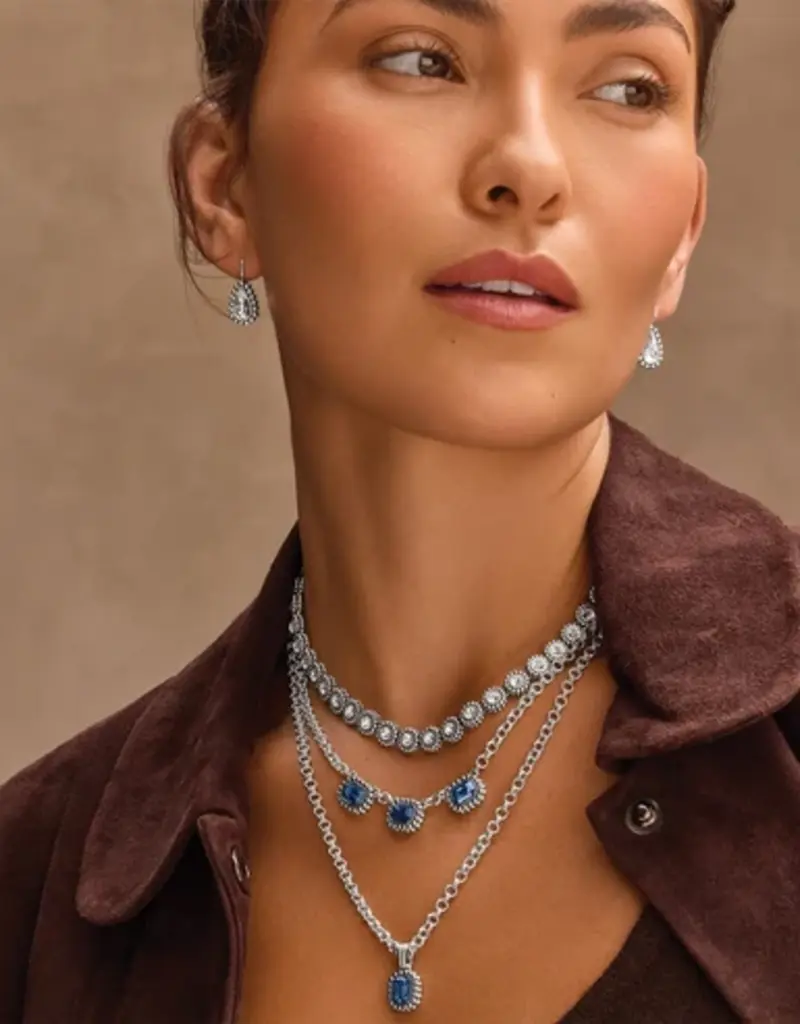Twinkle Luxe Trio Necklace in BLue
