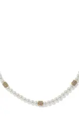 Meridian Petite Pearl Two Tone Station Necklace