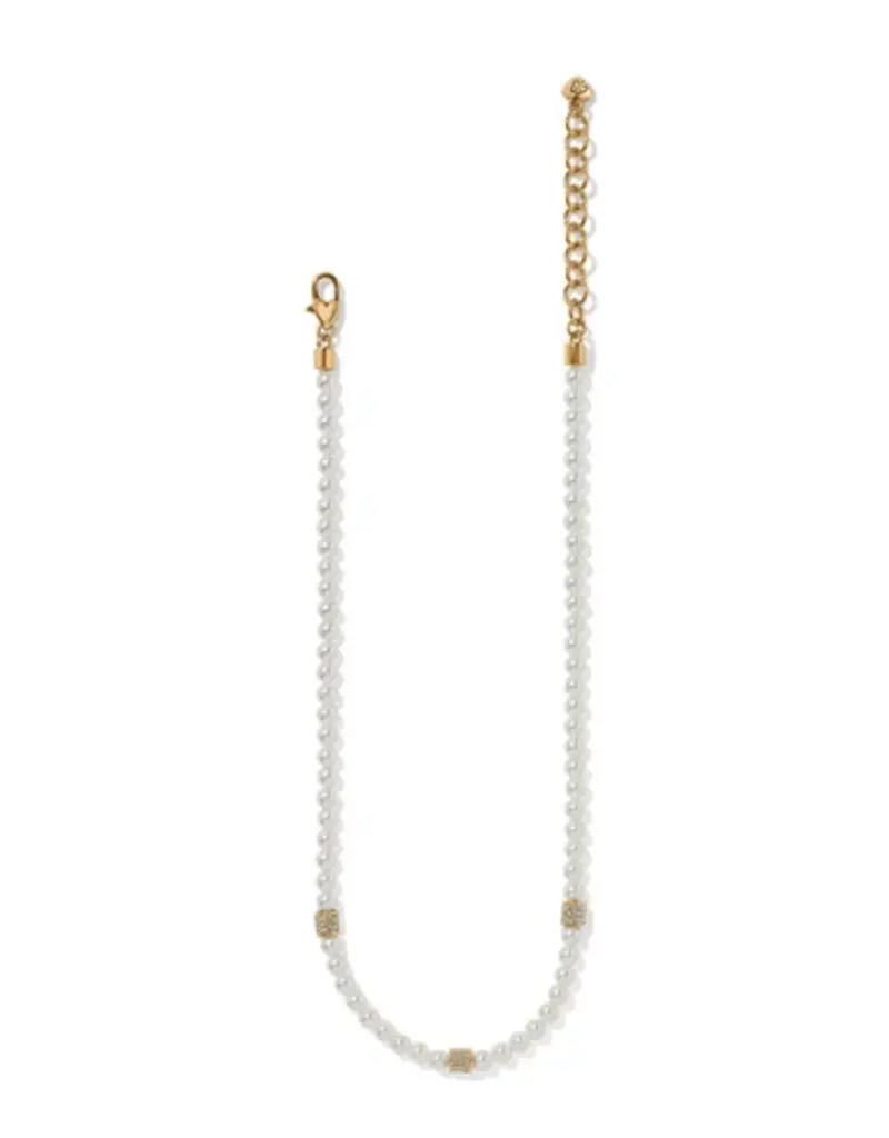 Meridian Petite Pearl Two Tone Station Necklace