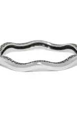 Inner Circle Slim Hinged Bangle in Silver
