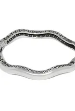 Inner Circle Slim Hinged Bangle in Silver