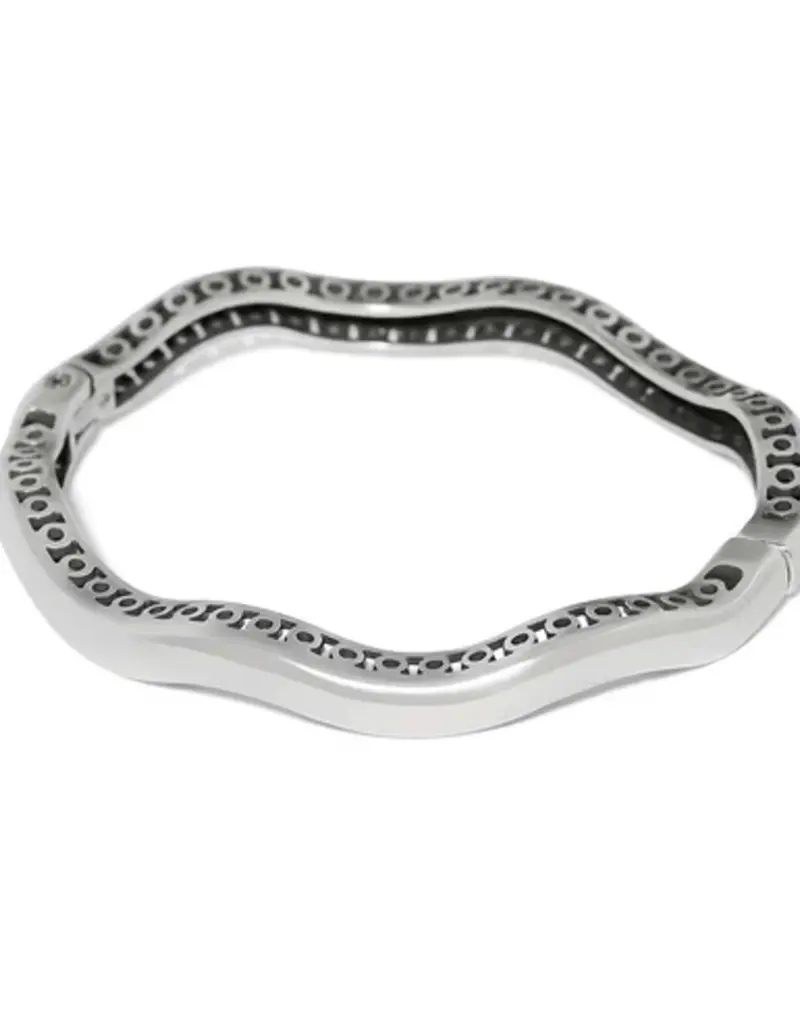 Inner Circle Slim Hinged Bangle in Silver