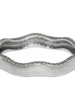 Inner Circle Wide Hinged Bangle in Silver