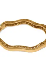 Inner Circle Slim Hinged Bangle in Gold