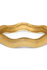 Inner Circle Wide Hinged Bangle in Gold