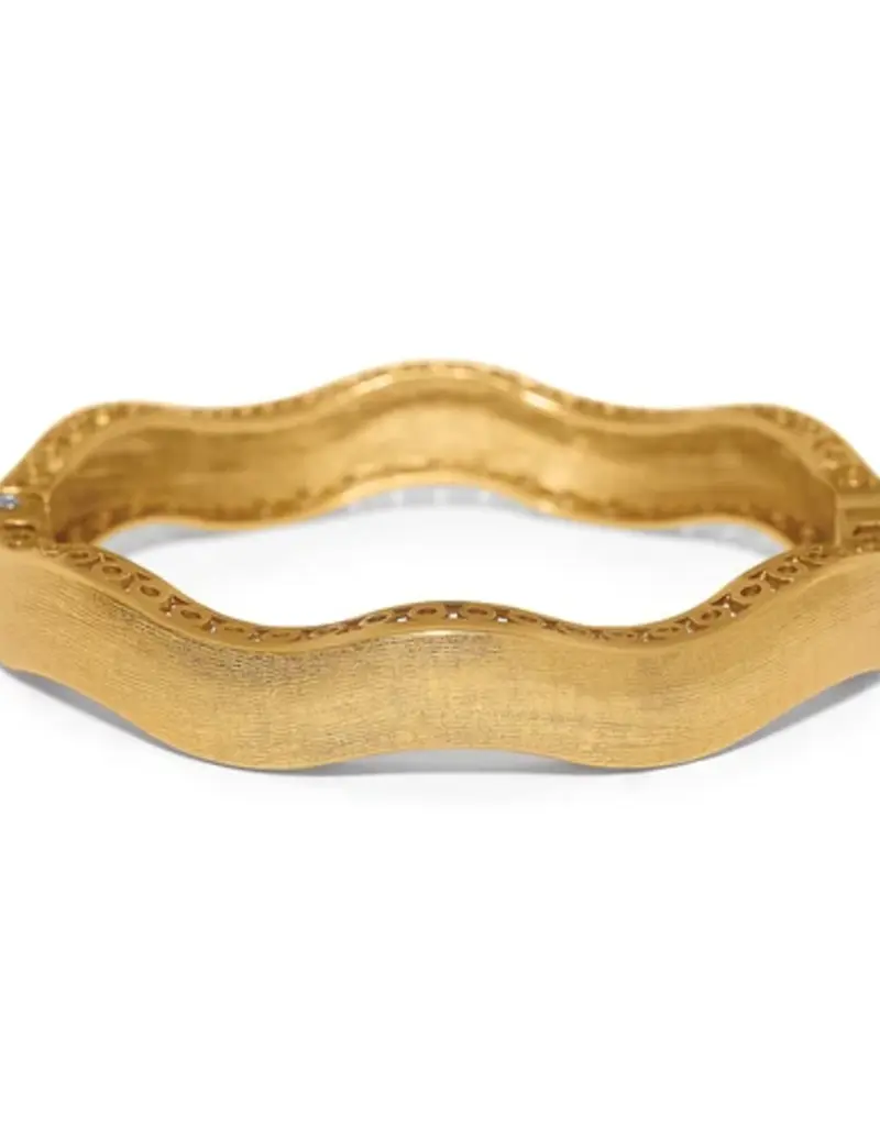 Inner Circle Wide Hinged Bangle in Gold