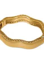 Inner Circle Wide Hinged Bangle in Gold