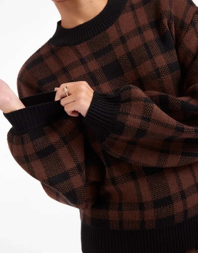 J.HOFFMAN'S Cameron Plaid Skirt Set in Oak Black