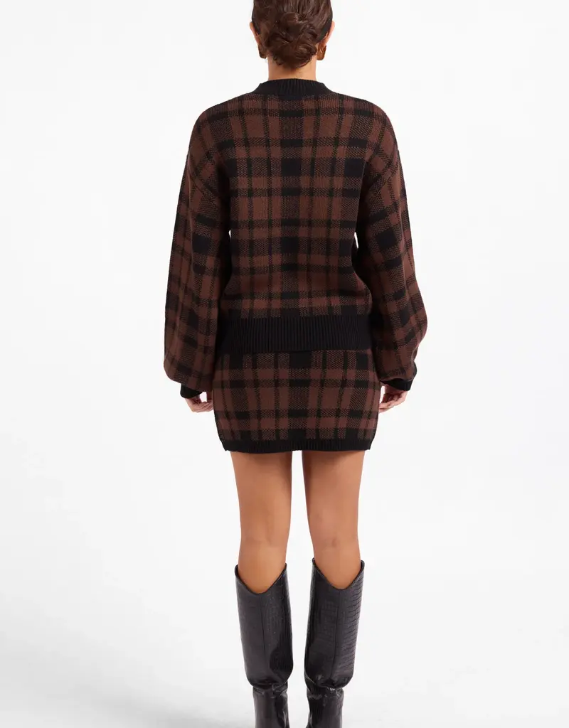 J.HOFFMAN'S Cameron Plaid Skirt Set in Oak Black