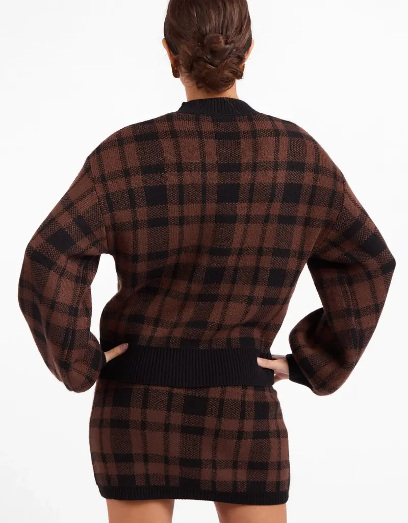 J.HOFFMAN'S Cameron Plaid Skirt Set in Oak Black