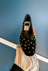 J.HOFFMAN'S Carat Stud Flat in Onyx Suede