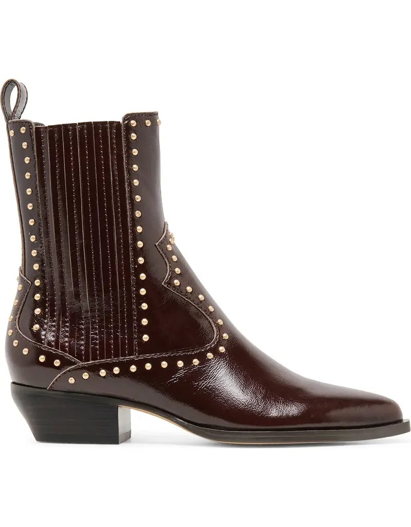 J.HOFFMAN'S Thomas Stud Boot in Black Cherry