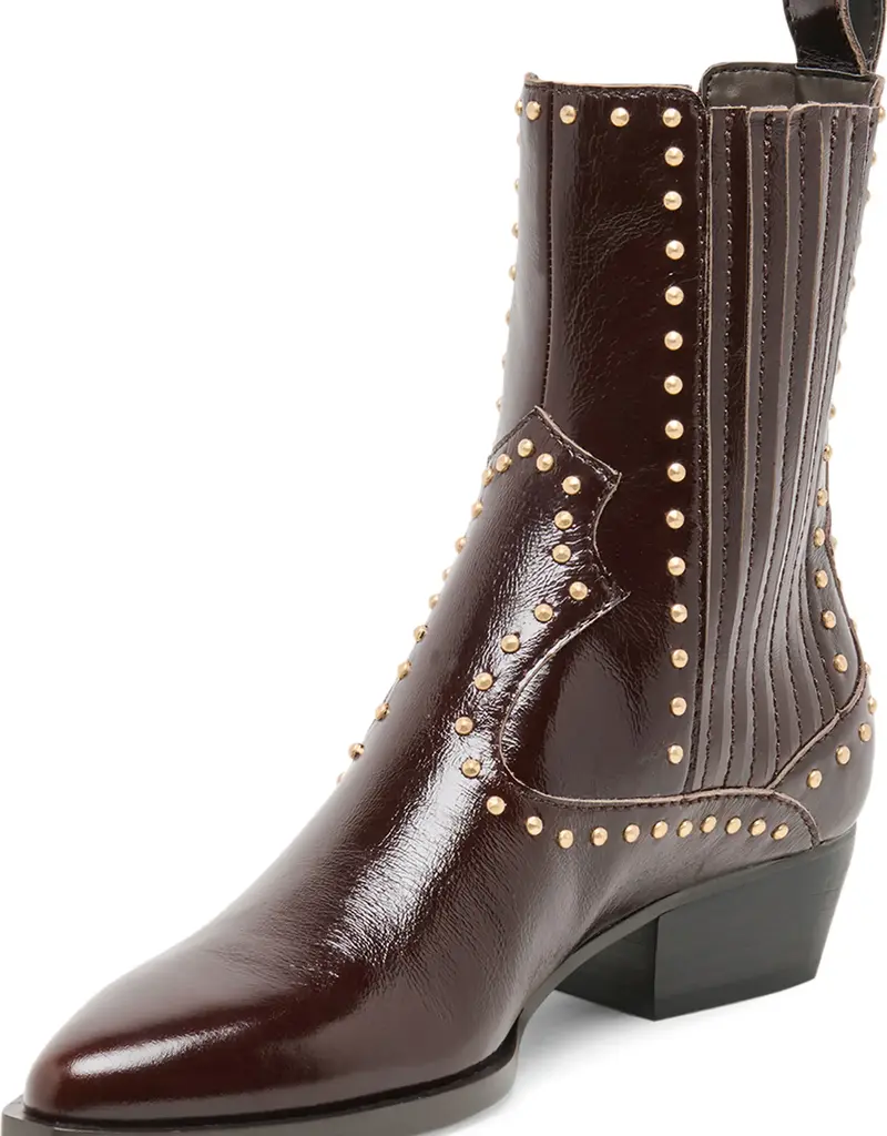 J.HOFFMAN'S Thomas Stud Boot in Black Cherry