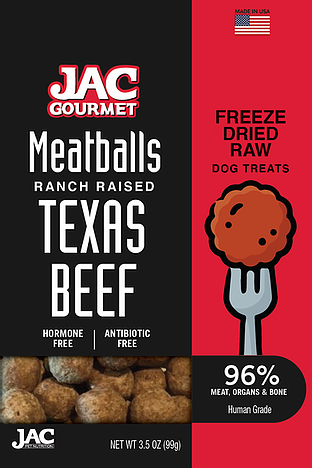 JAC Case of JAC Beef Meatball Treats Freeze Dried 5 oz.
