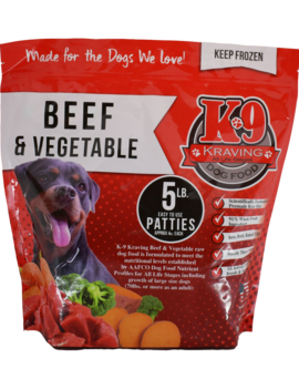 K-9 Kraving K9 Kraving 5lb Beef Patties