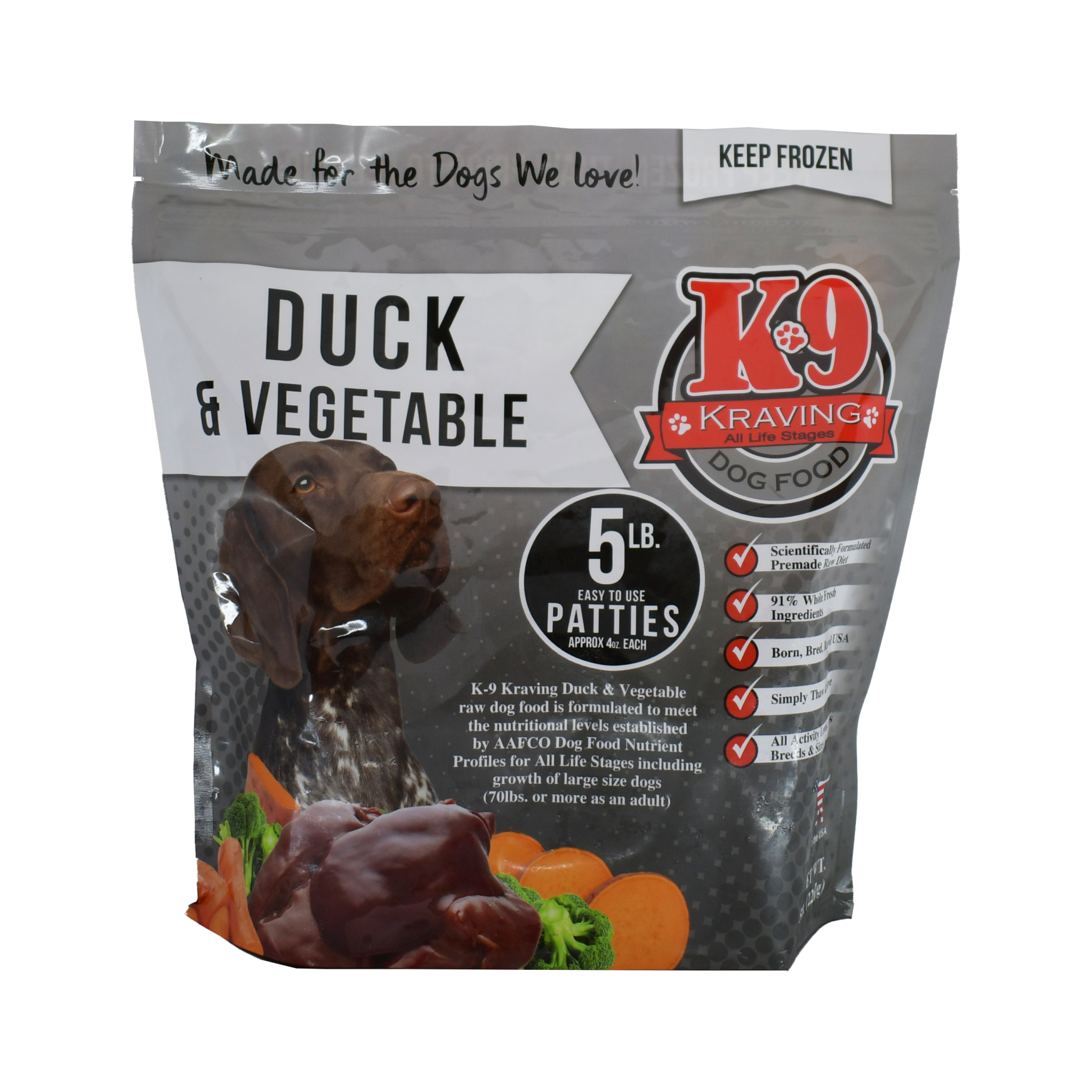 K-9 Kraving K9 Kraving 5lb Duck Patties