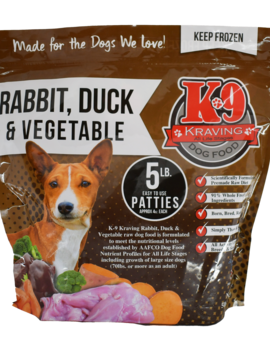 K-9 Kraving K9 Kraving 5lb Rabbit and Duck Patties
