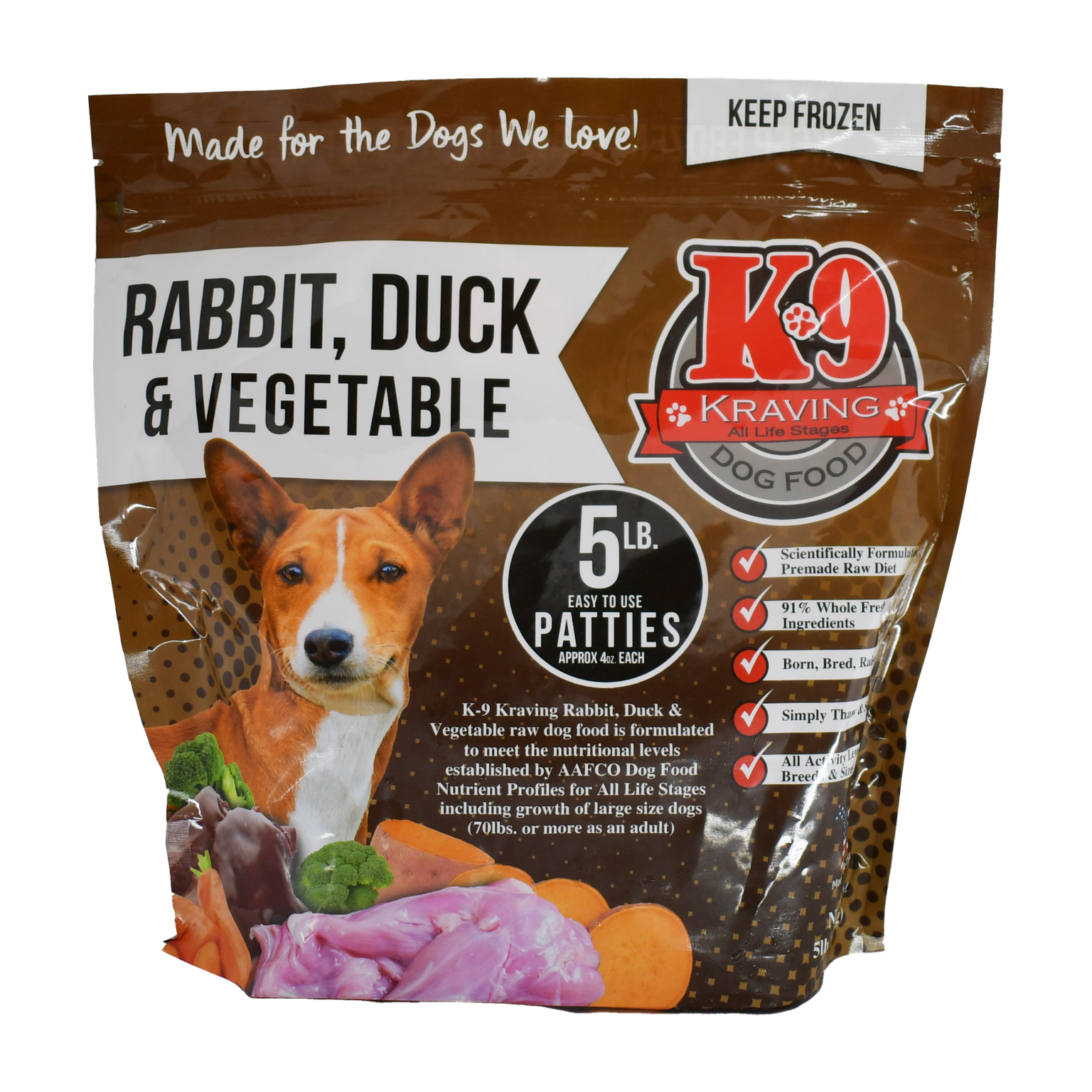 K-9 Kraving K9 Kraving 5lb Rabbit and Duck Patties