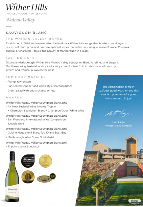 Wither Hills Sauvignon Blanc -750ml