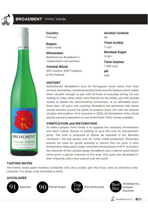 Broadbent Broadbent Vinho Verde -750ml