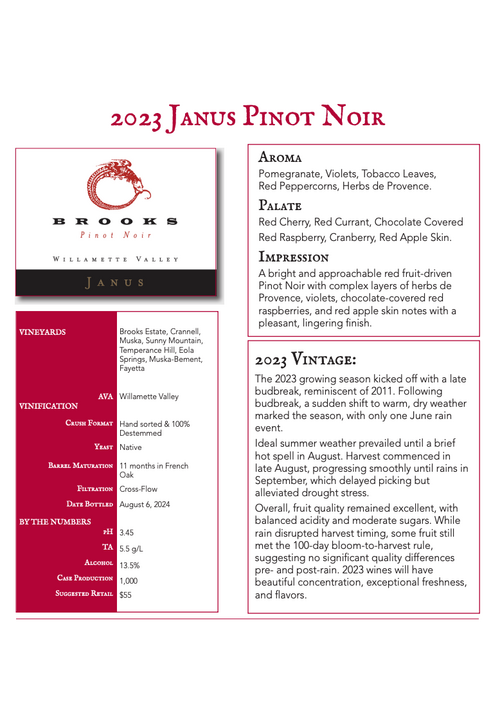 Brooks Pinot Noir Janus -750ml