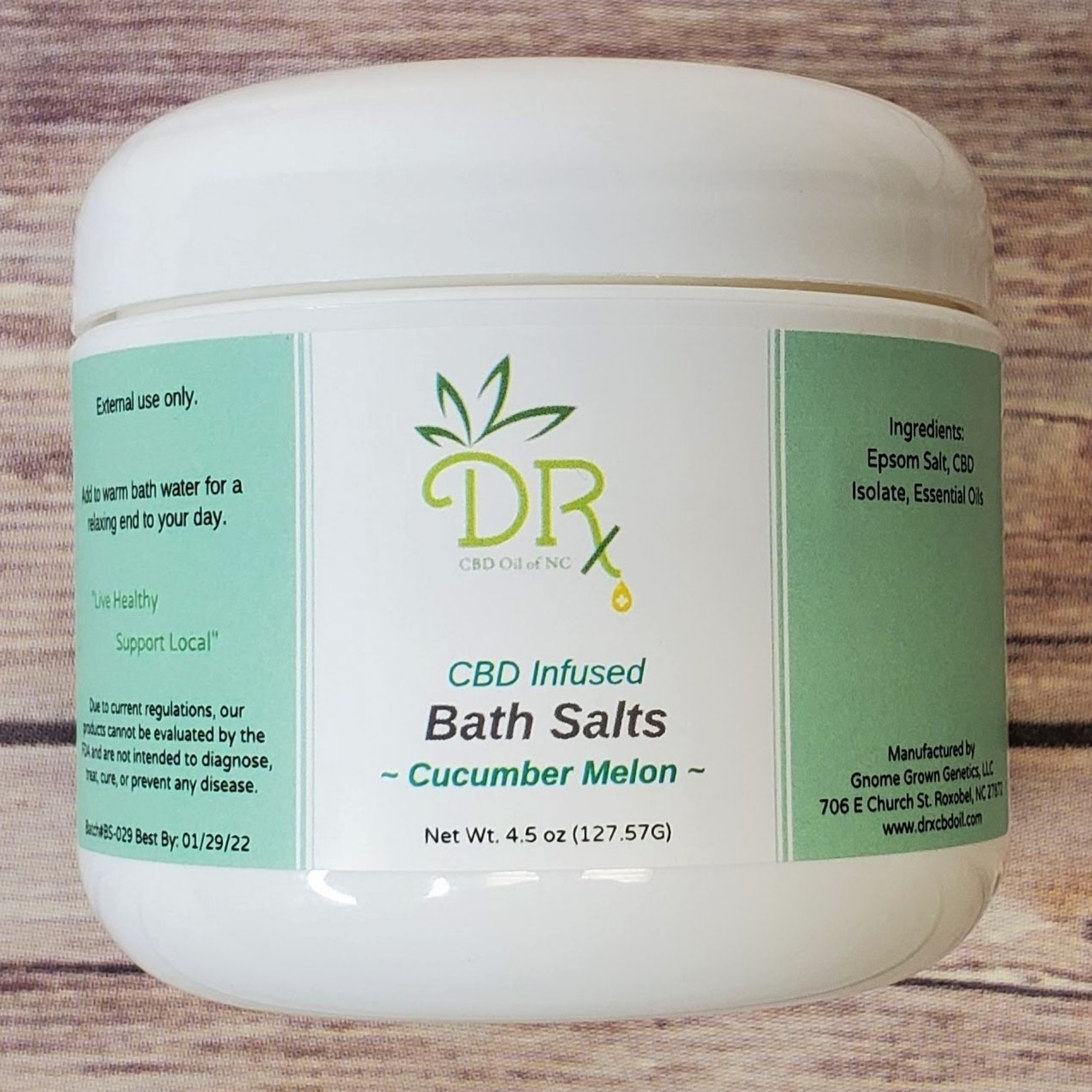 DRx CBD Infused Bath Salts - Cucumber Melon
