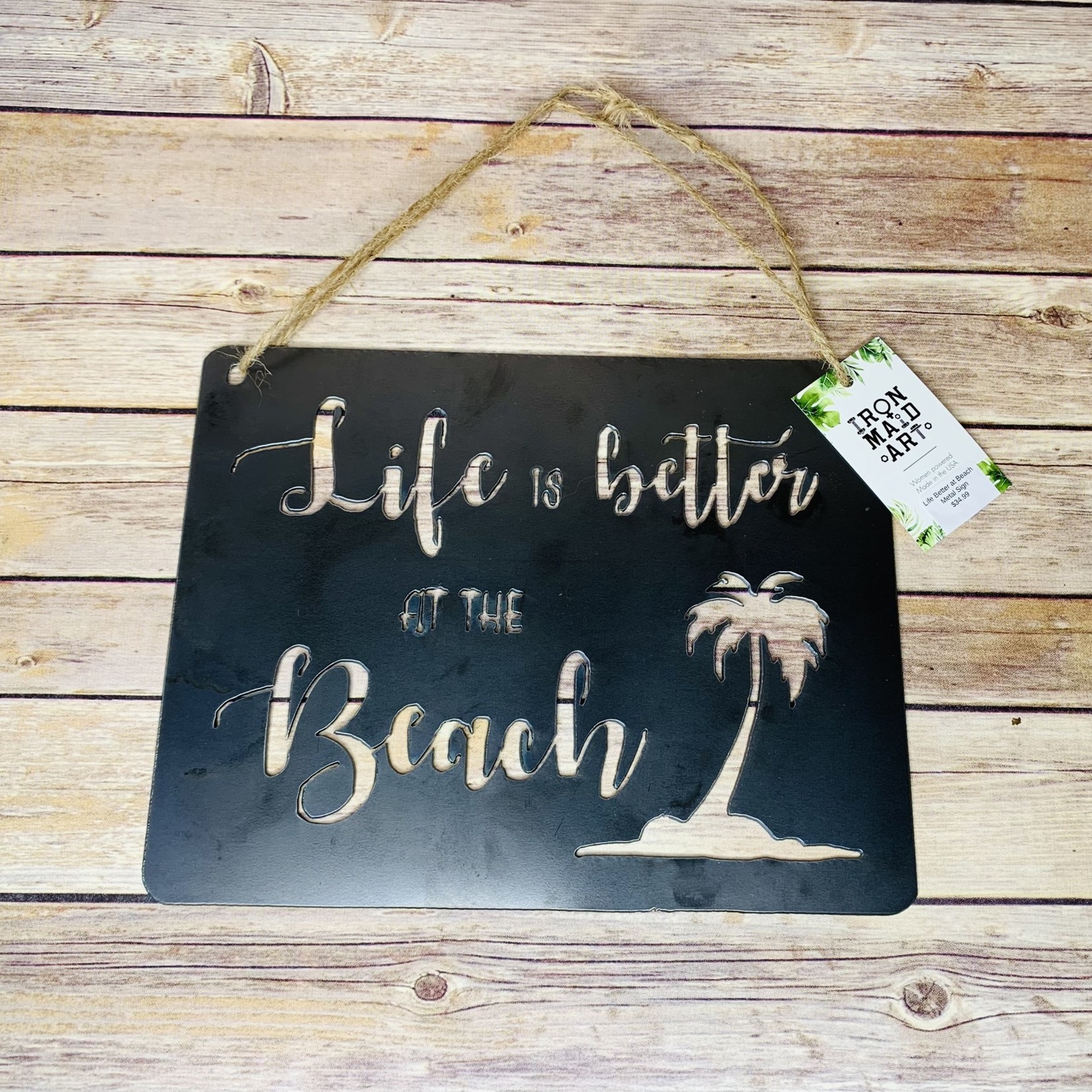 Life Better at Beach - Metal Sign
