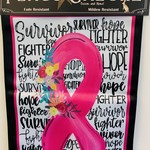 Flag-Breast Cancer Ribbon on Subway Print Garden Flag