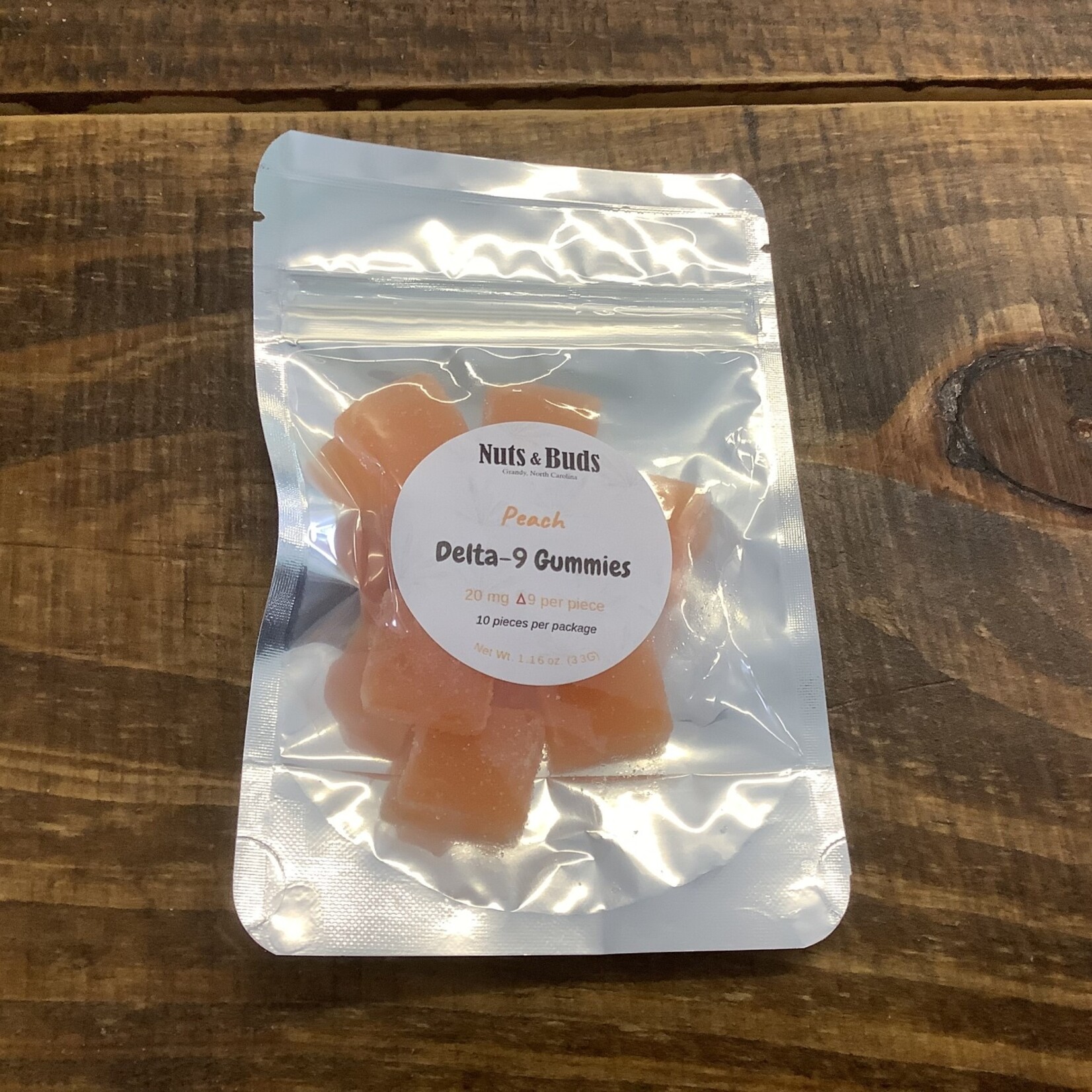 Nuts and Buds (Delta 9) Peach-20mg per gummie