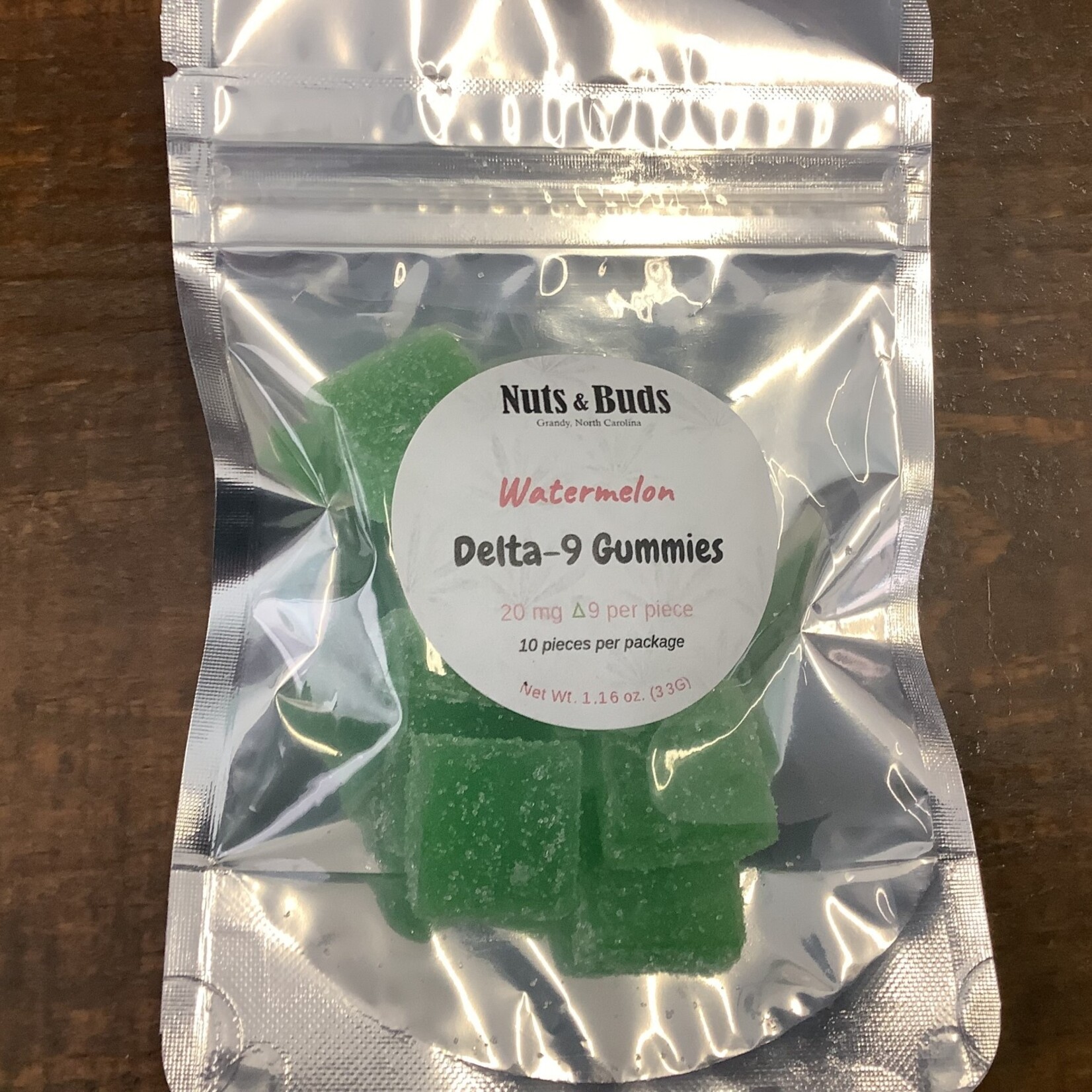 Nuts and Buds (Delta 9) Watermelon-20mg per gummie