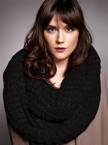 Paula Bianco Paula Bianco Chunky Knit Infinity  Scarf - Black
