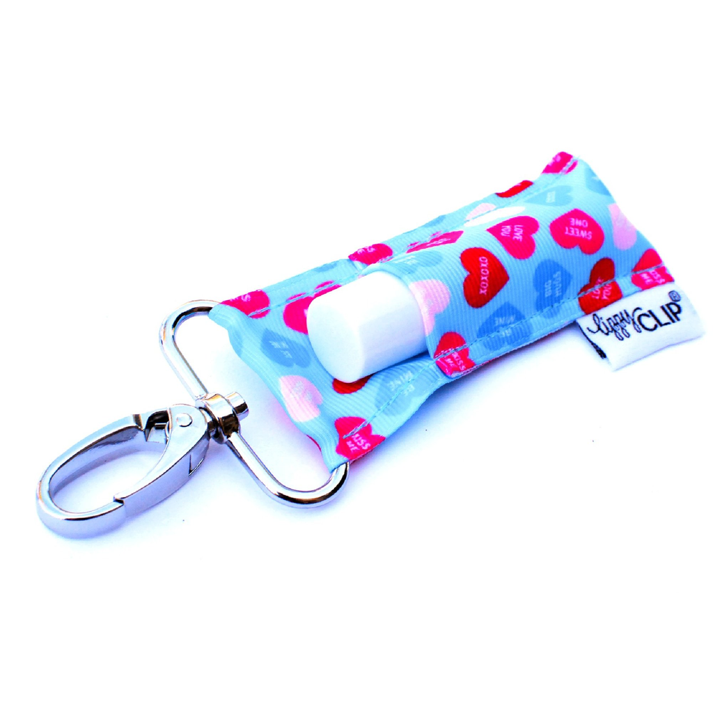 LippyClip Aqua hearts lip balm holder