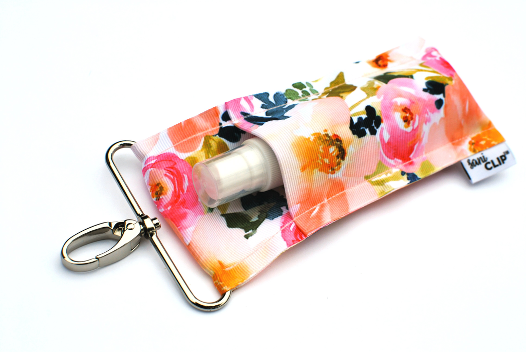 LippyClip Peach Floral SaniClip