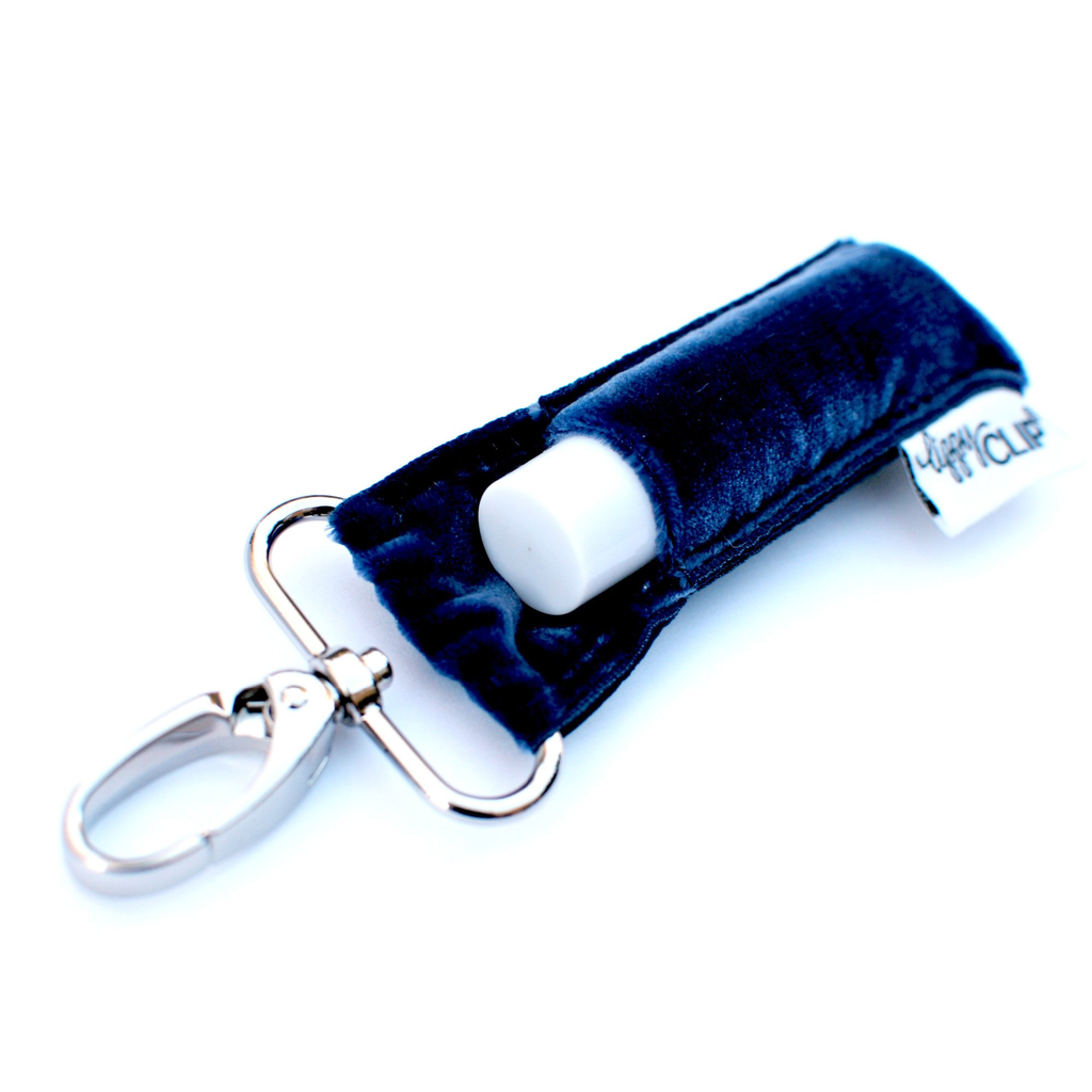 LippyClip Navy Velvet lip balm holder