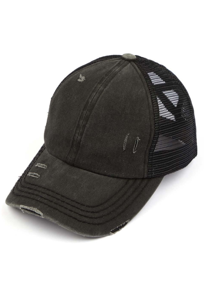 CC Distressed Ponytail hat