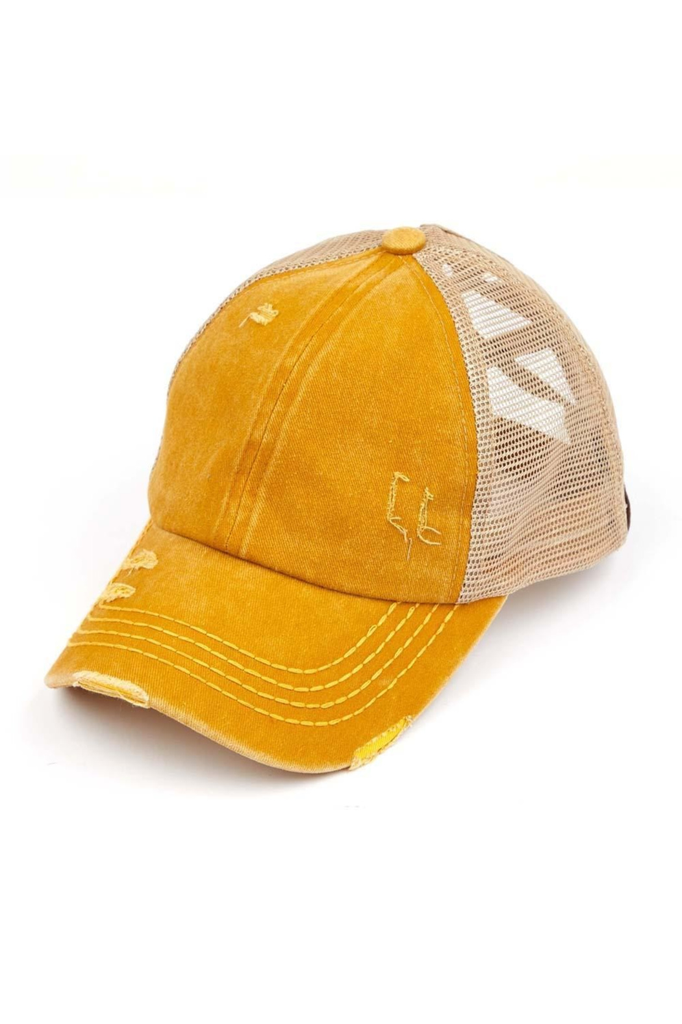 CC Distressed Ponytail hat